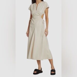 A.L.C. Women's Ivory Syna Cutout Waist Faux Leather Dress